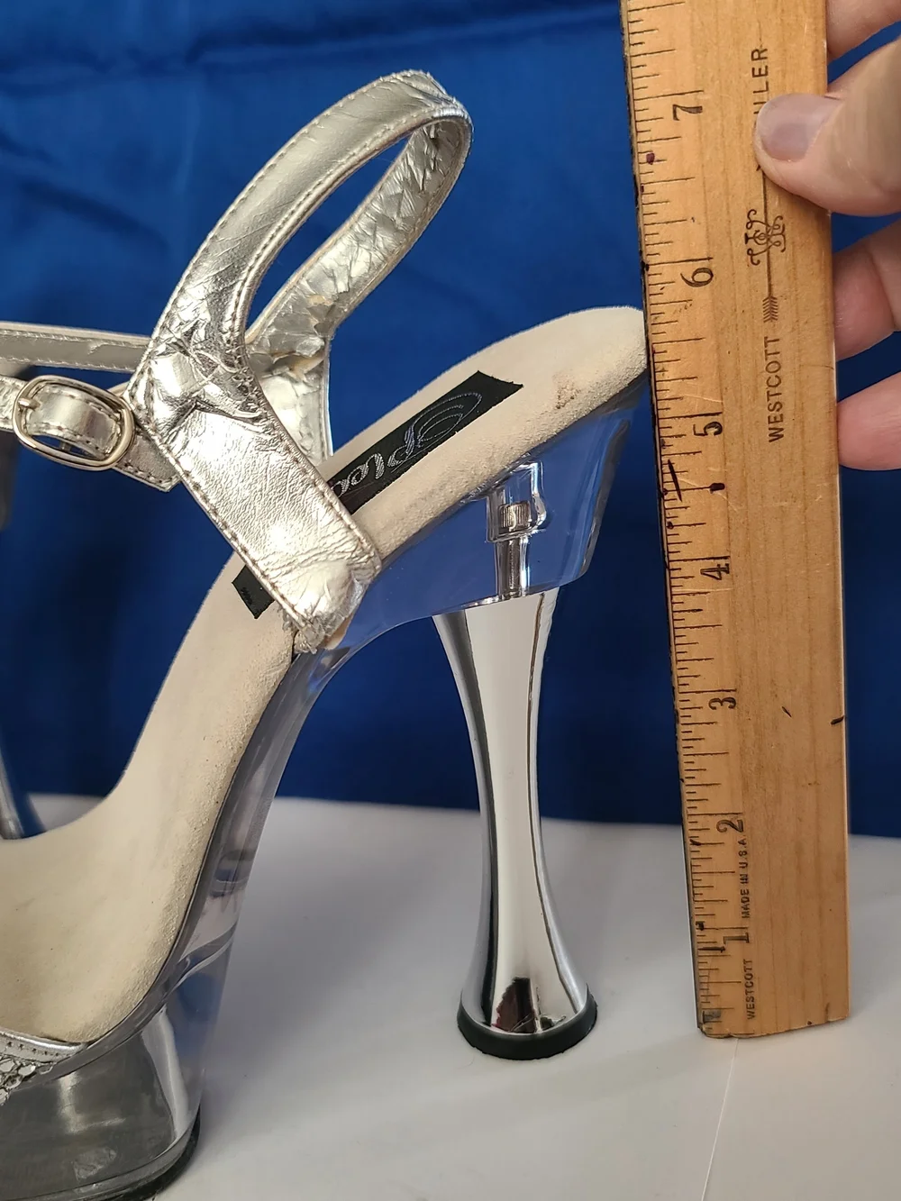 Pleaser Silver Metallic Rhinestone Platform Heels